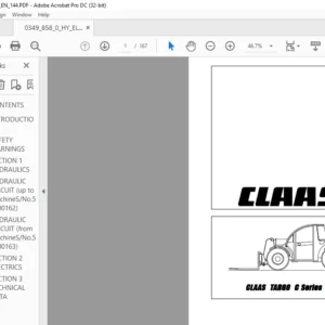 CLAAS TARGO C Series Hydraulic & Electric System Technical Service Manual - PDF DOWNLOAD