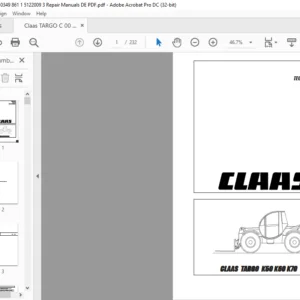 CLAAS TARGO K50 K60 K70 Hydraulik Elektrik Technische Reparaturhandbuch- PDF DOWNLOAD (German)