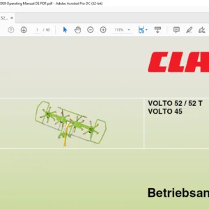 CLAAS VOLTO 52  52 T VOLTO 45 Betriebsanleitung - PDF DOWNLOAD (GERMAN)