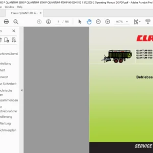 CLAAS QUANTUM 6800 S QUANTUM 5800 S QUANTUM 5700 S QUANTUM 4700 S Betriebsanleitung - PDF DOWNLOAD (German)