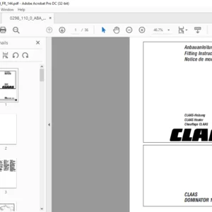 CLASS DOMINATOR 108 VX – 88 VX CLAAS Heater Fitting Instructions Manual - PDF DOWNLOAD DE_EN_FR