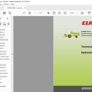 CLASS DOMINATOR 48 - 68  Technical Systems & Hydraulic Service Manual - PDF DOWNLOAD