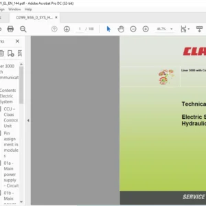 CLASS Liner 3000 with Communicator Hydraulic & Electric System Technical Service Manual - PDF DOWNLOAD