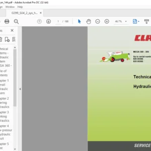 CLASS MEGA 360 - 350  Technical Systems& Hydraulic Service Manual - PDF DOWNLOAD