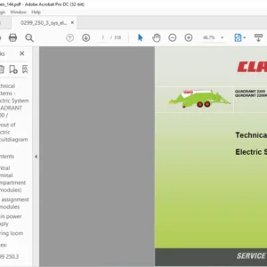CLASS QUADRANT 2200 QUADRANT 2200RC Technical Systems & Electric Service Manual - PDF DOWNLOAD