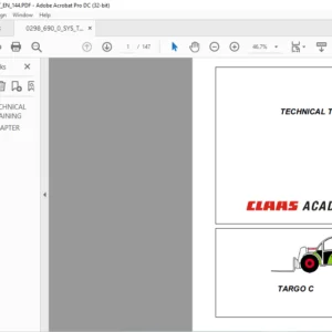 CLASS TARGO C TECHNICAL TRAINING MANUAL - PDF DOWNLOAD