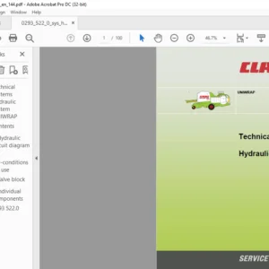 CLASS UNIWRAP Technical Systems & Hydraulic Service Manual - PDF Download