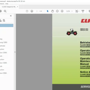 Class Xerion 3800 XERION 3300 Class Sequence Management Operator's Manual DE_EN_US_FR