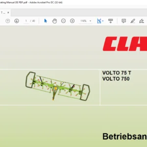 ClAAS VOLTO 75 T 750 Betriebsanleitung - PDF DOWNLOAD (GERMAN)