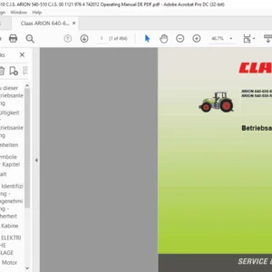 Claas ARION 640-630-620-610 C.I.S. ARION 540-530-520-510 C.I.S. Betriebsanleitung - PDF DOWNLOAD (GERMAN)