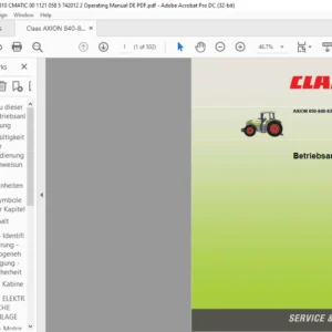 Claas AXION 850-840-830-820-810 C.I.S. Betriebsanleitung - PDF DOWNLOAD (GERMAN)