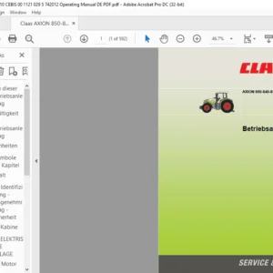 Claas AXION 850-840-830-820-810 CEBIS Betriebsanleitung - PDF DOWNLOAD (GERMAN)