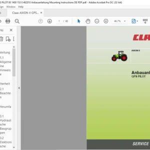 Claas AXION II GPS PILOT Anbauanleitung Manual - PDF DOWNLOAD (GERMAN)