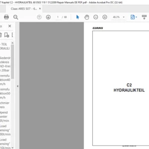 Claas Ares 507-607 C2-HYDRAULIKTEIL Reparaturhandbuch- PDF DOWNLOAD (German)