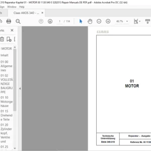 Claas Axos 340-310 01 MOTOR Reparaturhandbuch- PDF DOWNLOAD (GERMAN)