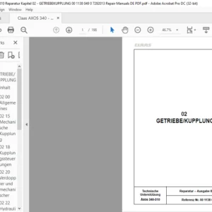 Claas Axos 340-310 02-GETRIEBE/KUPPLUNG Reparaturhandbuch- PDF DOWNLOAD (GERMAN)