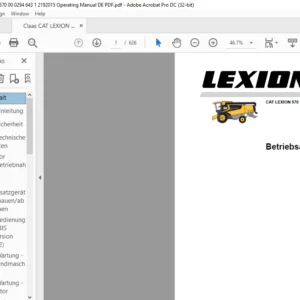 Claas CAT LEXION 570 Betriebsanleitung - PDF DOWNLOAD (GERMAN)