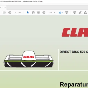 Claas DIRECT DISC 520 Comfort Reparaturhandbuch- PDF DOWNLOAD (German)