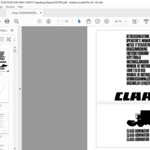 Claas DOMINATOH 76 66 56 Betriebsanleitung - PDF DOWNLOAD (GERMAN)