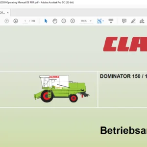 Claas DOMINATOR 150 / 140 / 130 Betriebsanleitung - PDF DOWNLOAD (GERMAN)