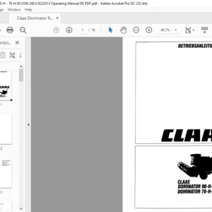 Claas Dominator 98-H - 78-H  Betriebsanleitung - PDF DOWNLOAD (GERMAN)