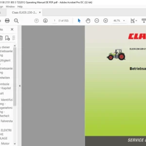 Claas ELIOS 230-220-210 Betriebsanleitung - PDF DOWNLOAD (GERMAN)