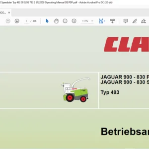 Claas JAGUAR 900, 890, 870, 850, 830 Typ 493 / 492 DIRECT DISC 520 Contour DIRECT DISC 520 Betriebsanleitung - PDF DOWNLOAD (GERMAN)