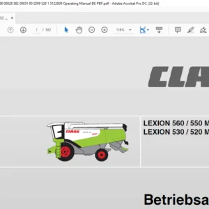 Claas LEXION 560  550 MONTANA LEXION 560 LEXION 530  520 MONTANA Betriebsanleitung - PDF DOWNLOAD (GERMAN)
