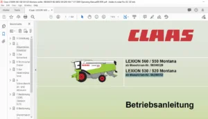 Claas LEXION 560 / 550 Montana LEXION 530 / 520 Montana Betriebsanleitung - PDF DOWNLOAD (GERMAN)