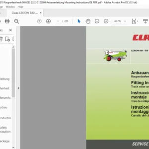Claas LEXION 580 - 510 Raupenlaufwerk Anbauanleitung Manual _DE_EN_ES_IT - PDF DOWNLOAD
