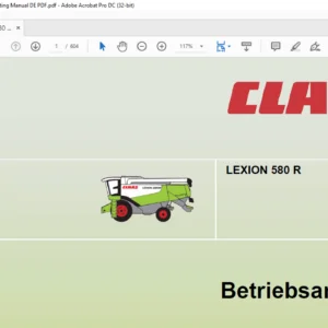 Claas LEXION 580 R Betriebsanleitung - PDF DOWNLOAD (GERMAN)