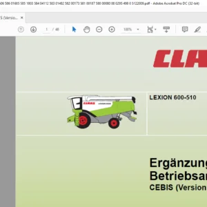 Claas LEXION 600-510 CEBIS (Version 1.4.0) Ergänzung zur Betriebsanleitung - PDF DOWNLOAD (GERMAN)