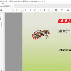Claas Liner 880 Profil Liner 880 L Betriebsanleitung - PDF DOWNLOAD (GERMAN)