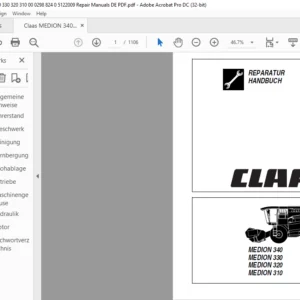 Claas MEDION 340 330 320 310 REPARATUR HANDBUCH - PDF DOWNLOAD (GERMAN)