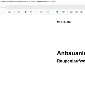 Claas MEGA 360 Raupenlaufwerk Anbauanleitung Manual - PDF DOWNLOAD (GERMAN)