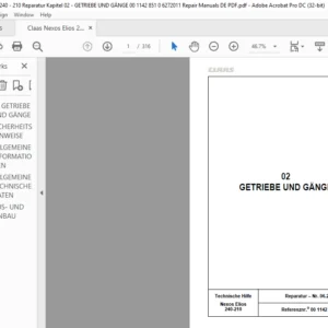 Claas Nexos Elios 240-210 02 GETRIEBE UND GÄNGE Reparaturhandbuch- PDF DOWNLOAD (GERMAN)