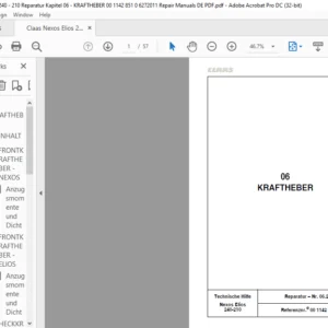 Claas Nexos Elios 240-210 06 KRAFTHEBER Reparaturhandbuch- PDF DOWNLOAD