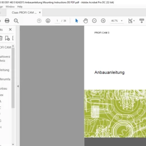 Claas PROFI CAM 3 Anbauanleitung Manual- PDF DOWNLOAD