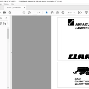 Claas Nectis 207 C1 MECHANIKTEIL Reparaturhandbuch- PDF DOWNLOAD (GERMAN)