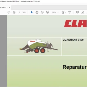 Claas QUADRANT 3400 REPARATUR HANDBUCH - PDF DOWNLOAD (GERMAN)