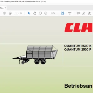 Claas QUANTUM 2500 K 2500 P Betriebsanleitung - PDF DOWNLOAD (GERMAN)