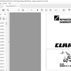 Claas RANGER 911T 907 T 907 REPARATUR HANDBUCH - PDF DOWNLOAD (GERMAN)
