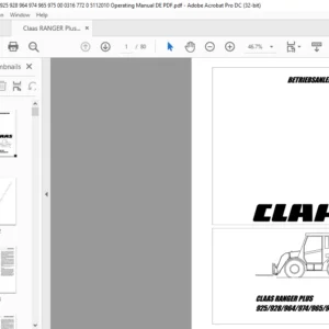Claas RANGER Plus 925/ 928/ 964 /974 /965/ 975 Betriebsanleitung - PDF DOWNLOAD (GERMAN)
