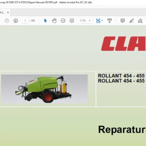 Claas ROLLANT 454 - 455 ROLLANT 454 - 455 Uniwrap REPARATUR HANDBUCH - PDF DOWNLOAD (GERMAN)
