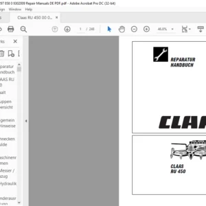 Claas RU 450 REPARATUR HANDBUCH - PDF DOWNLOAD (GERMAN)