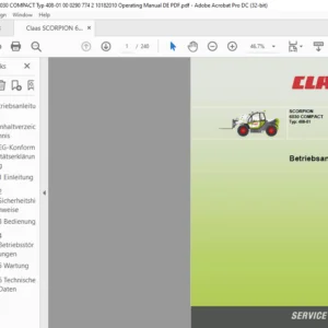 Claas SCORPION 6030 COMPACT Typ 408-01 Betriebsanleitung - PDF DOWNLOAD (GERMAN)