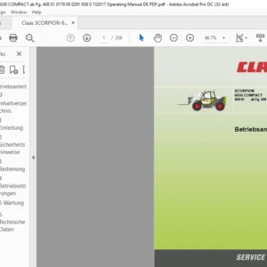 Claas SCORPION 6030 COMPACT ab Fg. 408 01 0179 Betriebsanleitung - PDF DOWNLOAD (GERMAN)