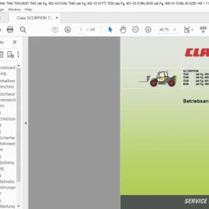 Claas SCORPION 7045 7040 7030 6030 Betriebsanleitung - PDF DOWNLOAD (GERMAN)