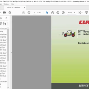 Claas SCORPION 7045 7040 7030 Betriebsanleitung - PDF DOWNLOAD (GERMAN)
