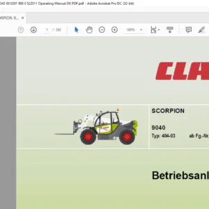 Claas SCORPION 9040 Typ 404-03 Betriebsanleitung - PDF DOWNLOAD (GERMAN)